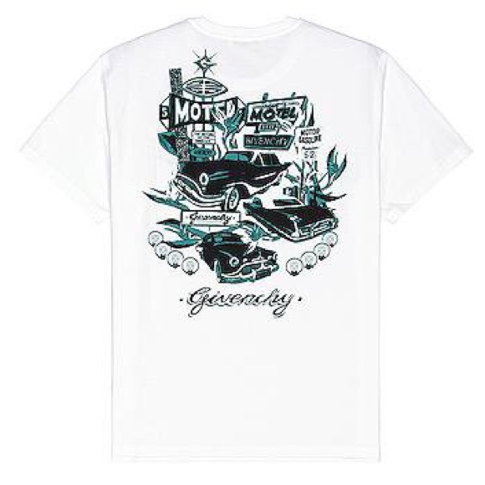 NWOT Men’s X-Large Givenchy Motel Cars Print Cotton T-Shirt In White/Multicolor - Picture 2 of 14